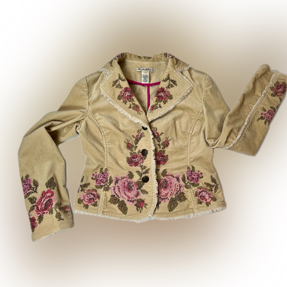 telluride clothing company Jacket‎ corduroy with embellishments Size XS